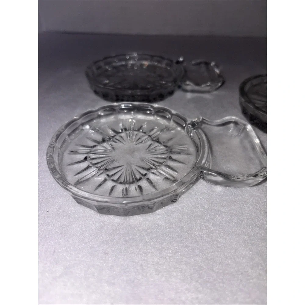 Shannon Crystal Freedom Pattern Coasters‎ With Spoon Rest Combo Vintage set of 3